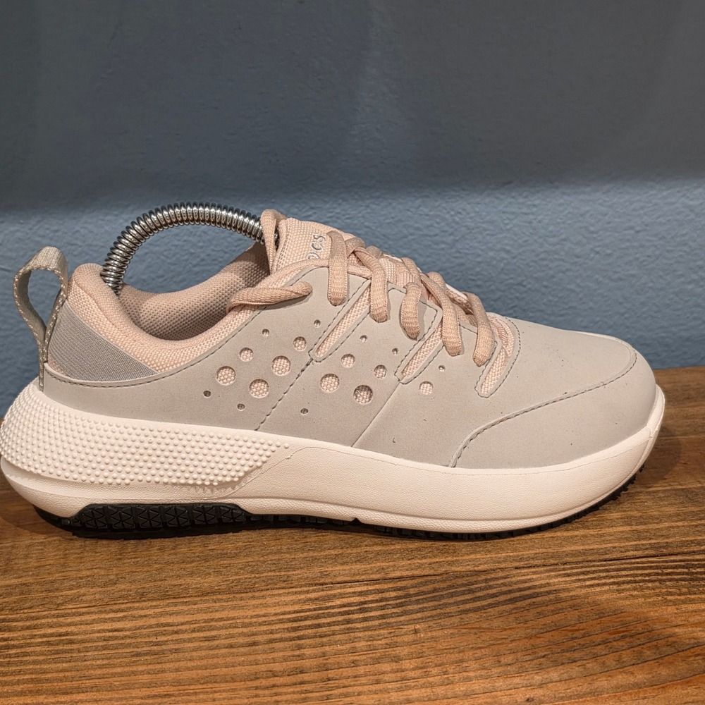 Crocs Womens On The Clock Work Sneaker Grey Pink Slip Resistant 209476-1FS Sz 5 - Picture 8 of 12